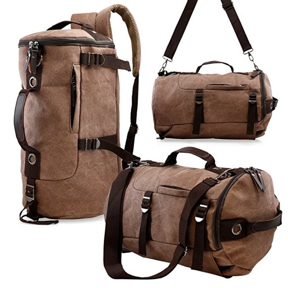 Large Duffel Travel Canvas Bag Handbag Backpack - Picture 5 of 5